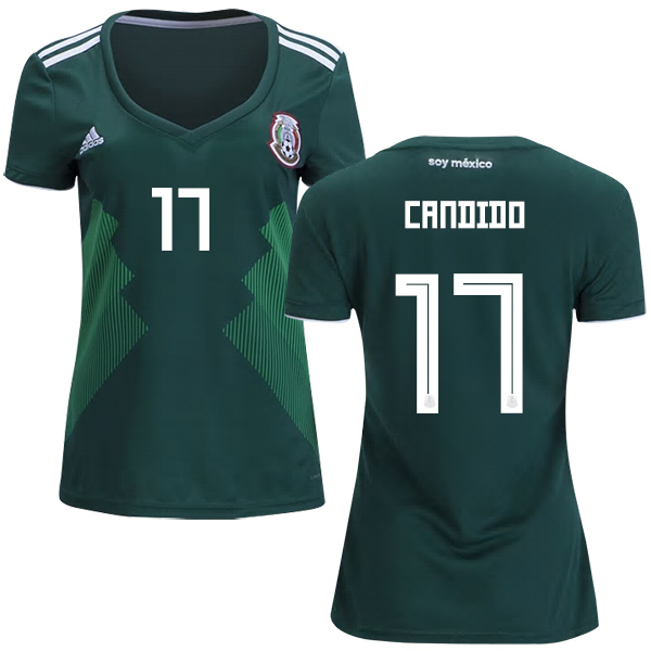 Women's Mexico #17 Candido Home Soccer Country Jersey - Click Image to Close